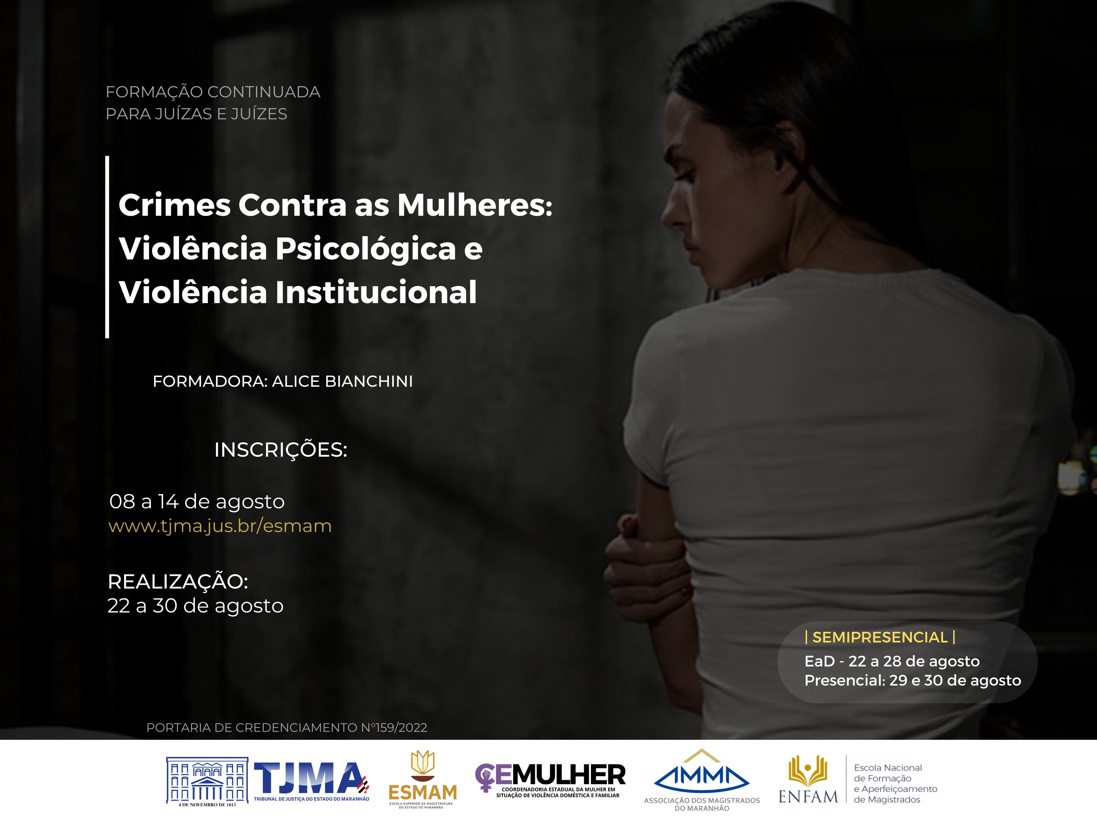 Violência psicológica contra mulheres será tema de curso para magistratura